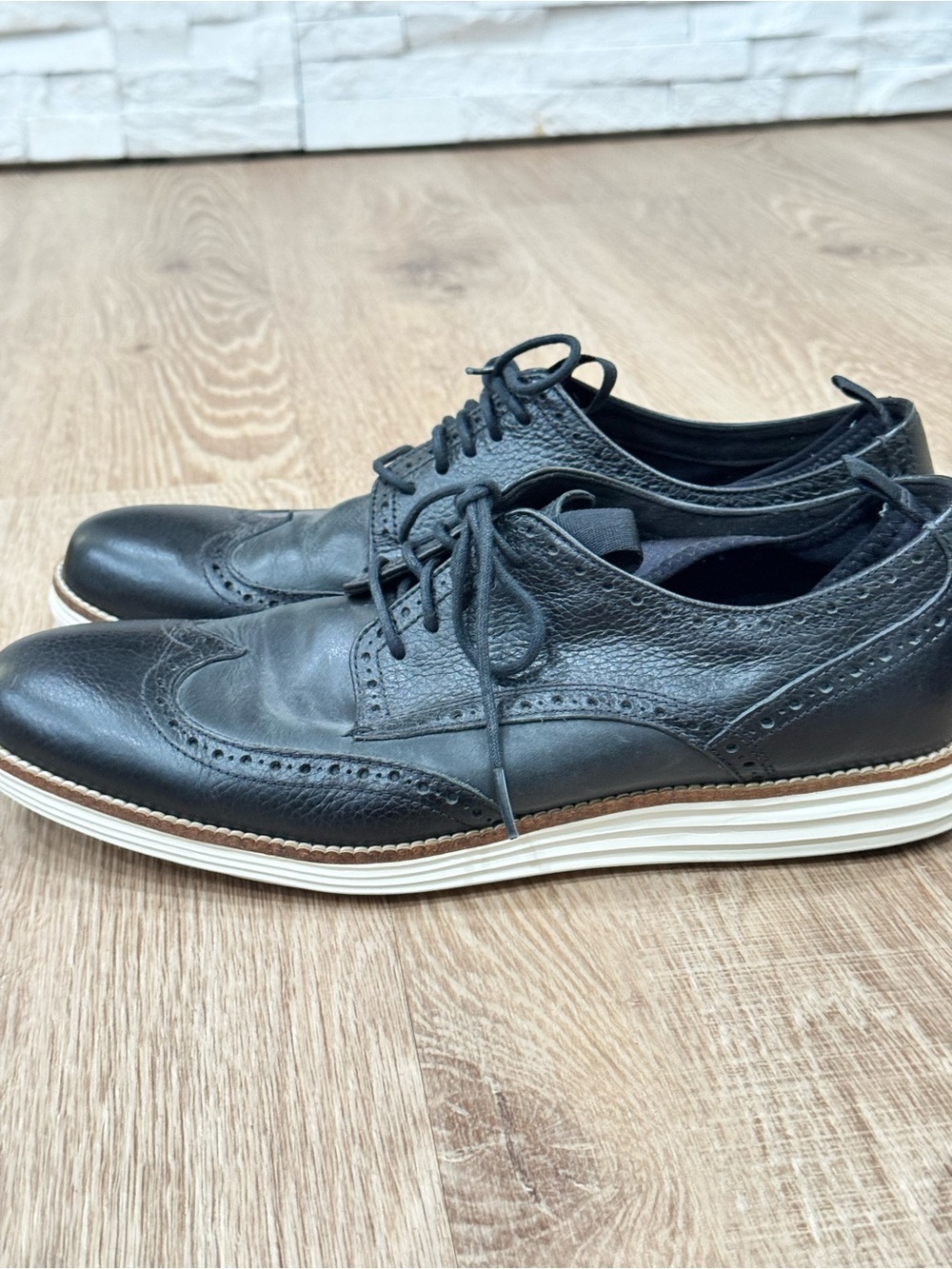 Cole Haan Original Grand Wingtip Oxford Black Leather Shoes Men’s 10.5M